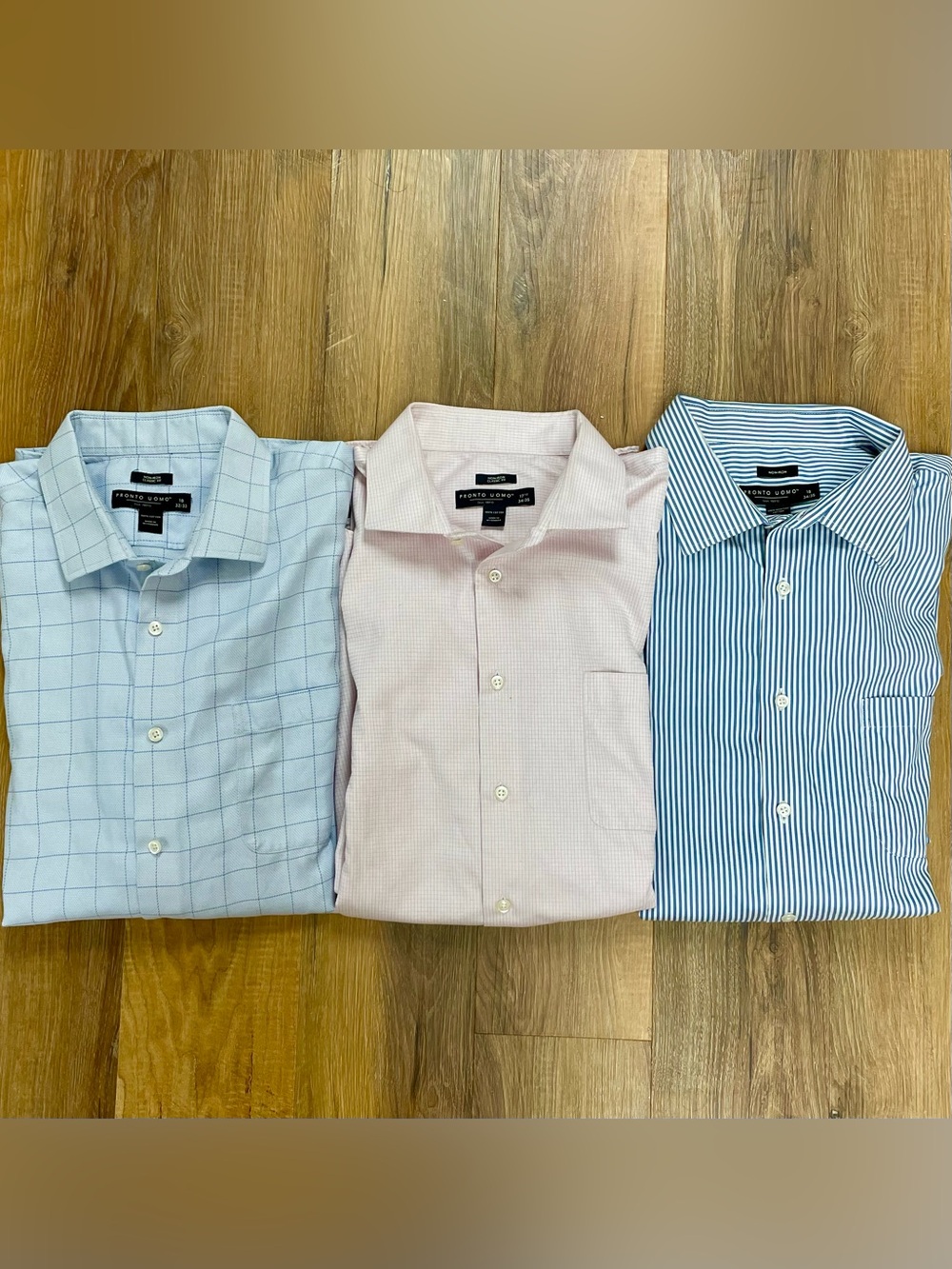 Pronto Uomo bundle of 3 button down dress shirts, size mens 2XL lot EUC